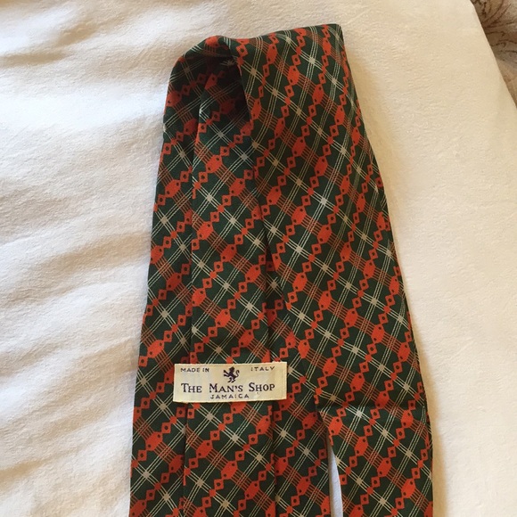 Vintage 1968 THE MAN’S SHOP JAMAICA 🇯🇲 Silk Tie Rasta Italy Made - Picture 13 of 16